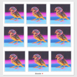 アクセント付きネオン白熱［赤熱］光を放つスパロー シール