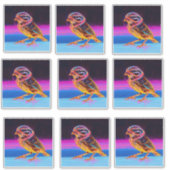 アクセント付きネオン白熱［赤熱］光を放つスパロー シール (正面)