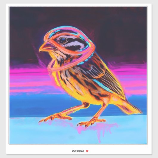 アクセント付きネオン白熱［赤熱］光を放つスパロー シール (シート)