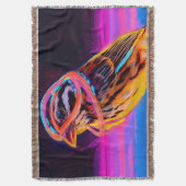 アクセント付きネオン白熱［赤熱］光を放つスパロー スローブランケット (正面縦)