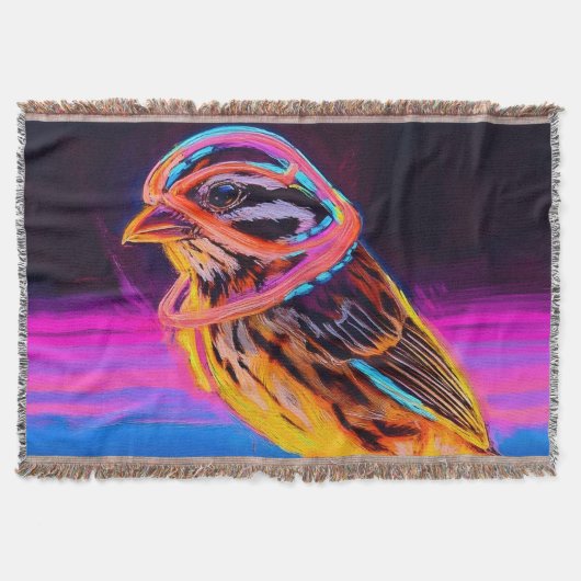 アクセント付きネオン白熱［赤熱］光を放つスパロー スローブランケット (正面)