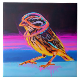 アクセント付きネオン白熱［赤熱］光を放つスパロー タイル