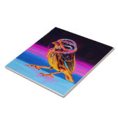 アクセント付きネオン白熱［赤熱］光を放つスパロー タイル (側面)