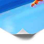 アクセント付きネオン白熱［赤熱］光を放つスパロー ポスター (コーナー)