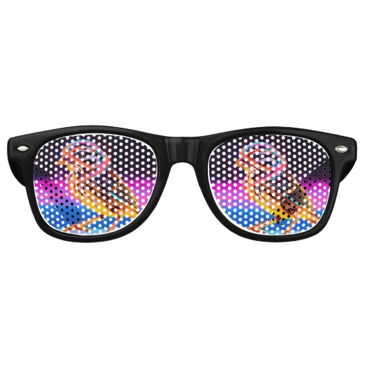 アクセント付きネオン白熱［赤熱］光を放つスパロー レトロサングラス (正面)