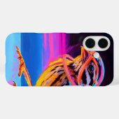 アクセント付きネオン白熱［赤熱］光を放つスパロー Case-Mate iPhoneケース (裏面 (横))