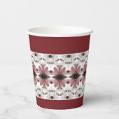 アクセント付きフローラルパターン 紙コップ (裏面)