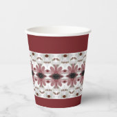 アクセント付きフローラルパターン 紙コップ (正面)