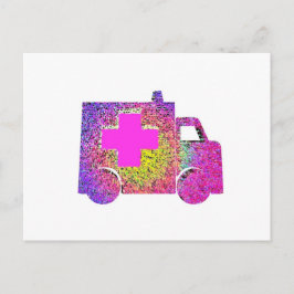 アクセント付き救急車ナースemt医師 ポストカード