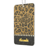 アクセント付き輝くアニマルプリントきらめく。 カーエアーフレッシュナー (左)