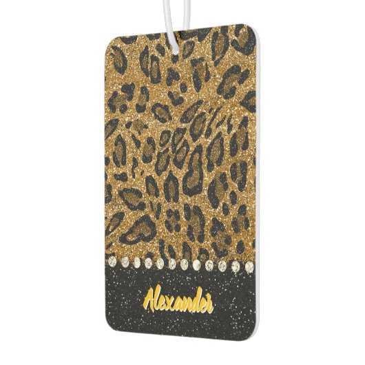 アクセント付き輝くアニマルプリントきらめく。 カーエアーフレッシュナー (左)