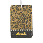 アクセント付き輝くアニマルプリントきらめく。 カーエアーフレッシュナー (裏面)