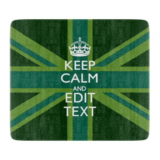 アクセント保グリーンCalmとYour Text Union Jack カッティングボード (正面)