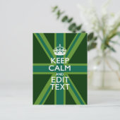 アクセント保グリーンCalmとYour Text Union Jack ポストカード (スタンド正面)