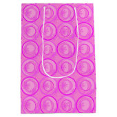 アクセント円（背景）花ピンク ミディアムペーパーバッグ (裏面)