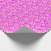 アクセント円(背景)花ピンク ラッピングペーパー (角)