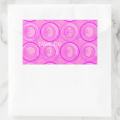 アクセント円（背景）花ピンク 長方形シール (バッグ)