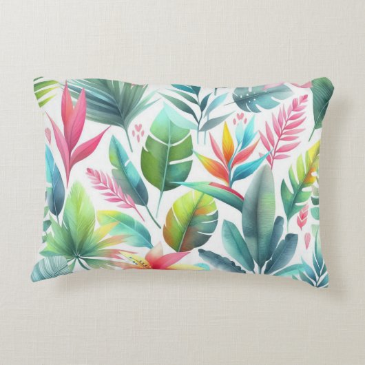 アクセント枕明るい熱帯カラフルの離れピンク色 アクセントクッション (裏面)