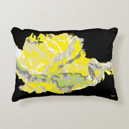 アクセント枕16" x 12"黄色バラ アクセントクッション