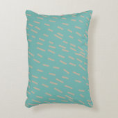 アクセント枕 – モダンフローラデザインベージュとブルー アクセントクッション (正面(垂直))