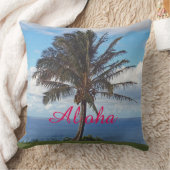 アクセント枕/ヤシの木，海，アロハ クッション (ブランケット)
