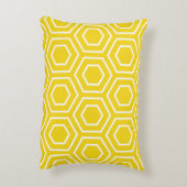 アクセント枕 – レモンイエロー六角パターン アクセントクッション (裏面(縦))