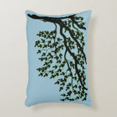 アクセント枕 – 葉付き枝 アクセントクッション (正面(垂直))
