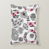 アクセント枕、赤と黒、キルティング、パッチワーク アクセントクッション (正面(垂直))