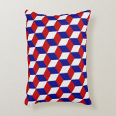 アクセント枕 – 赤、白、青の錯覚をブロック アクセントクッション (正面(垂直))