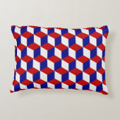 アクセント枕 – 赤、白、青の錯覚をブロック アクセントクッション (裏面)