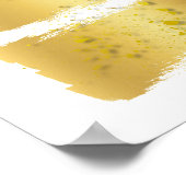 アクセンモダントウォール抽象芸術アート金ゴールドブラシストローク ポスター (角)