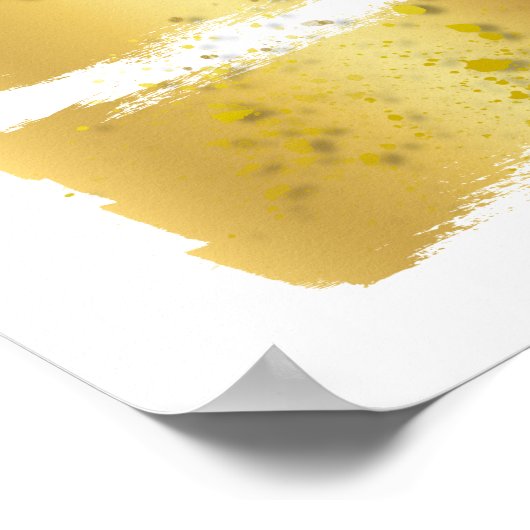 アクセンモダントウォール抽象芸術アート金ゴールドブラシストローク ポスター (角)