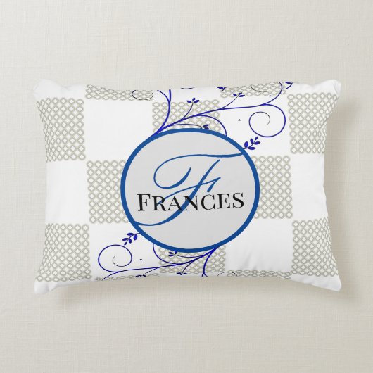 アクセンモノグラムのパーソナライズされたト枕 アクセントクッション (正面)