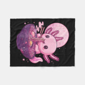 アクソロテおもしろいルヌードルアニメかわいいアクソロ食べトルR フリースブランケット (正面(横))