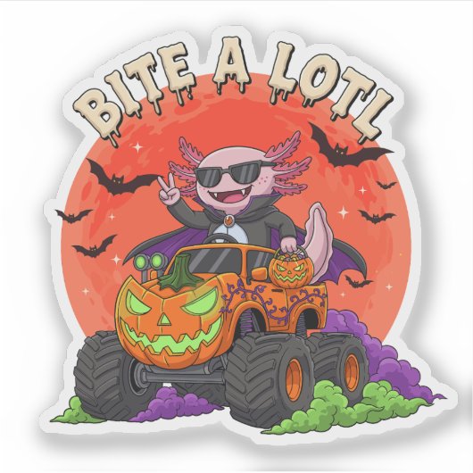 アクソロテおもしろいルバンパイアハロウィンモンスタートラック シール (正面)