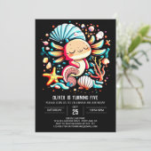 アクソロテお洒落ル水カラー誕生祝い 招待状 (スタンド正面)