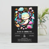 アクソロテエレガントル水カラー誕生祝い 招待状 (スタンド正面)