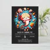 アクソロテカラフルルボホ誕生日 招待状 (スタンド正面)