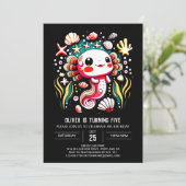 アクソロテカラフルルボホ誕生祝い 招待状 (スタンド正面)