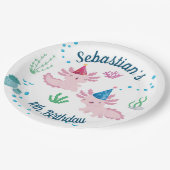 アクソロテクールルホワイトバースデーパーティー ペーパープレート (アングル)