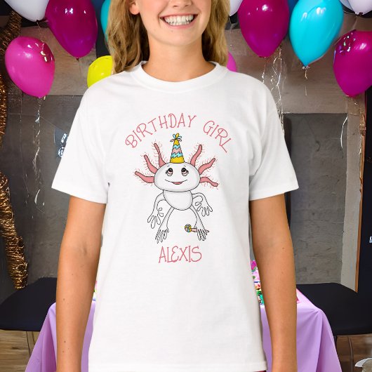 アクソロテパーソナライズされたルをテーマにした誕生日ガール Tシャツ