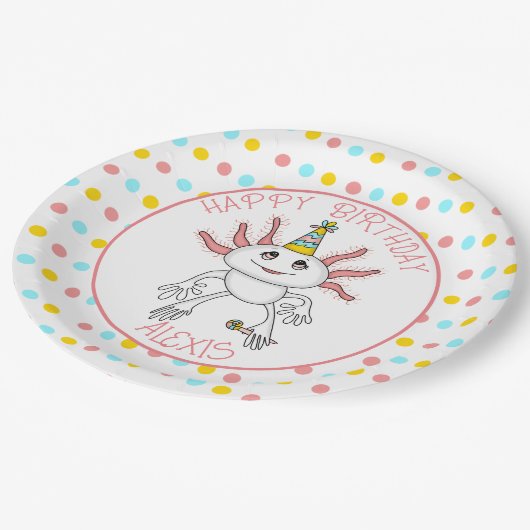 アクソロテパーソナライズされたルをテーマにした誕生日パーティー ペーパープレート (アングル)