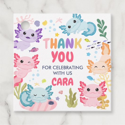 アクソロテルアロテルおもしろいバースデーパーティースクエア フェイバータグ (正面)