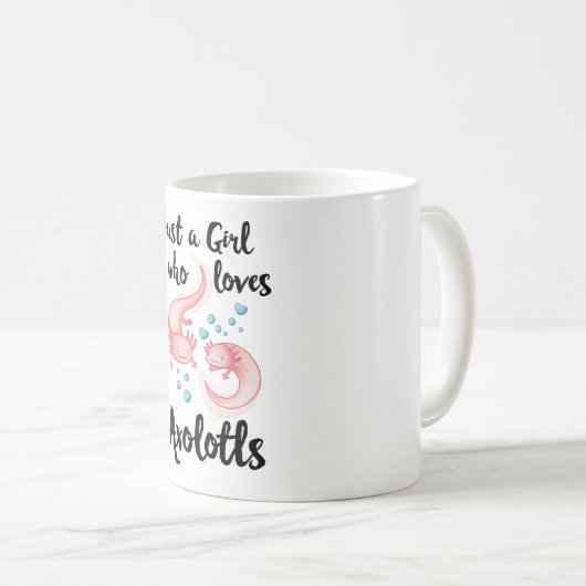 アクソロテルキュートなアクソロテルギフト女性を愛する女の子 コーヒーマグカップ (正面右)