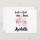 アクソロテルキュートなアクソロテルギフト女性を愛する女の子 ポストカード (正面/裏面)