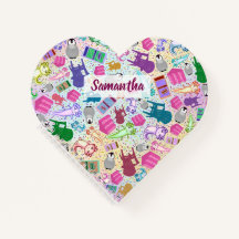 アクソロテルピンク階段カスタムハートスパイラルノートブック