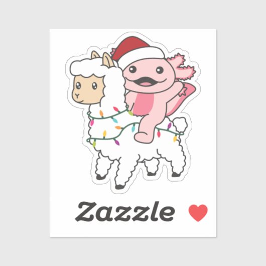 アクソロテルラマアルパカクリスマス冬季動物 シール (シート)