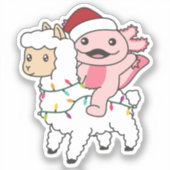 アクソロテルラマアルパカクリスマス冬季動物 シール (正面)