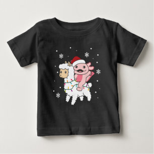 アクソロテルラマアルパカクリスマス冬季動物 ベビーTシャツ
