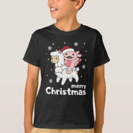 アクソロテルラマアルパカメリークリスマス動物 Tシャツ